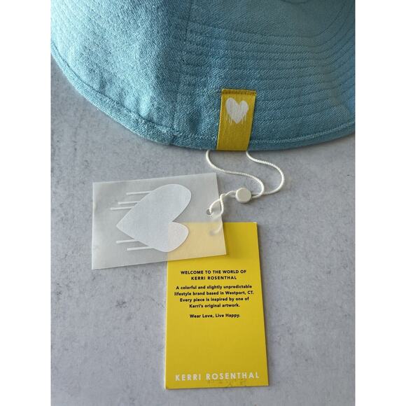 Kerri Rosenthal Terry Cloth Sunny Daze Bucket Hat surf Blue heart anthropologie